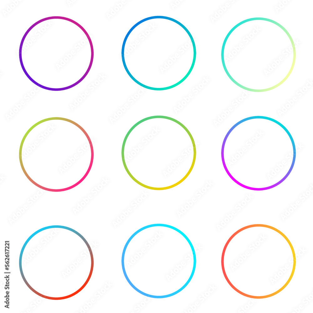 Gradient round frames bright colors Gradient round frames bright colors