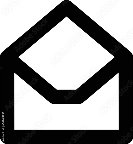 開封されたメールの線画のアイコン