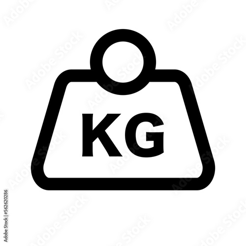 KG kilogram symbol. Muscle and weight weighing. Vector.
