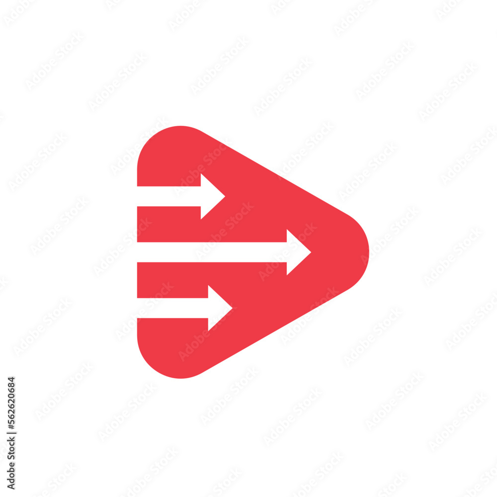 Express video logo icon, video delivery logo design template vector, play button with arrow logo Express video logo icon, video delivery logo design template vector, play button with arrow logo