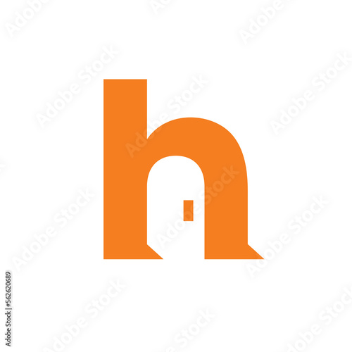 Letter h door logo design template vector