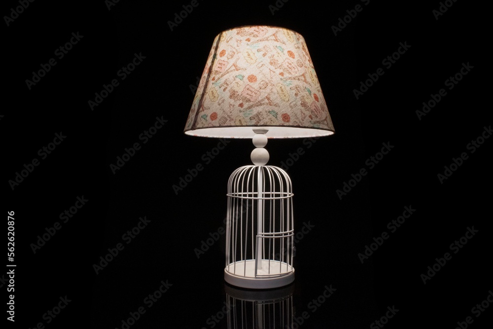 Lamp on dark black background 