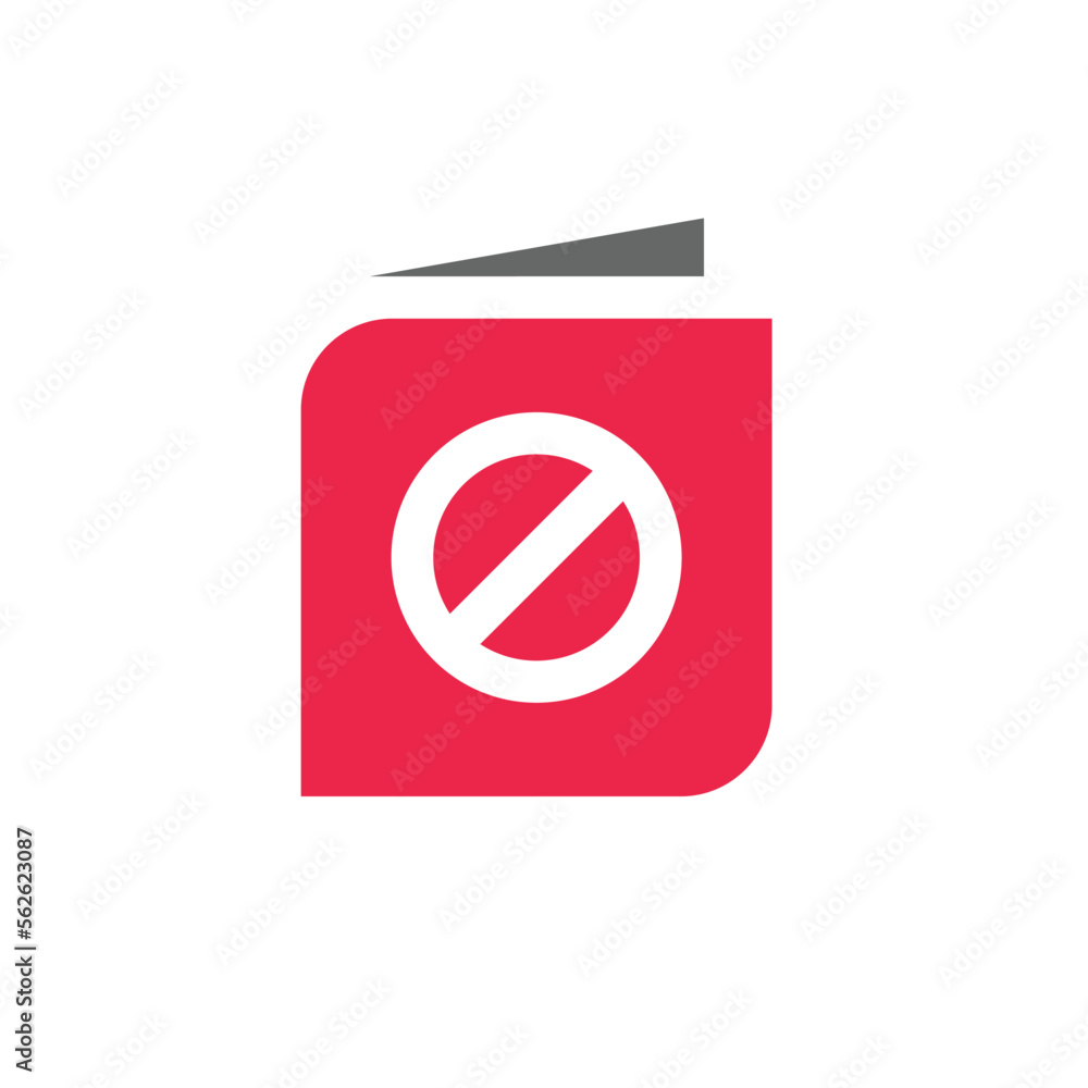 Prohibition book logo icon design template vector Prohibition book logo icon design template vector