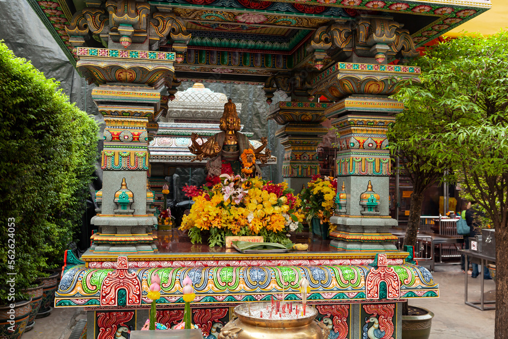 Buddhist facades on a temple in Bangkok