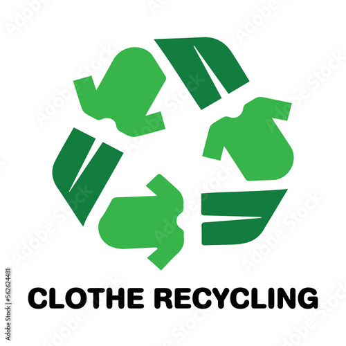 Clothe recycling vector icon. Isolated Recycle textiles symbol design.