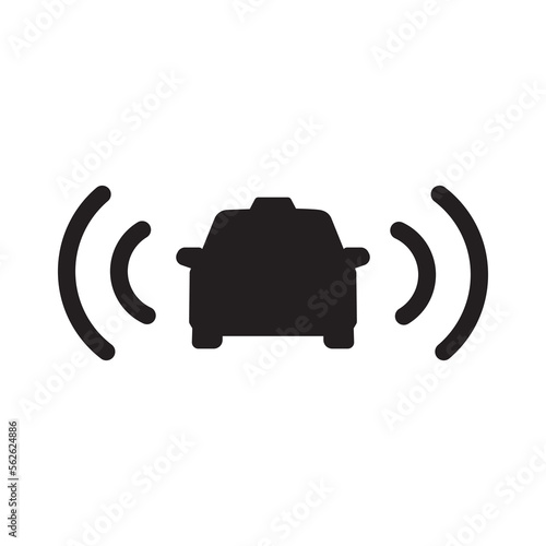 Robot Taxi vector icon. Isolated automatic taxi service sign design.