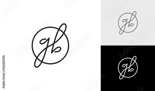 Konstfotografi Handwritting or signature letter GB monogram logo design vector