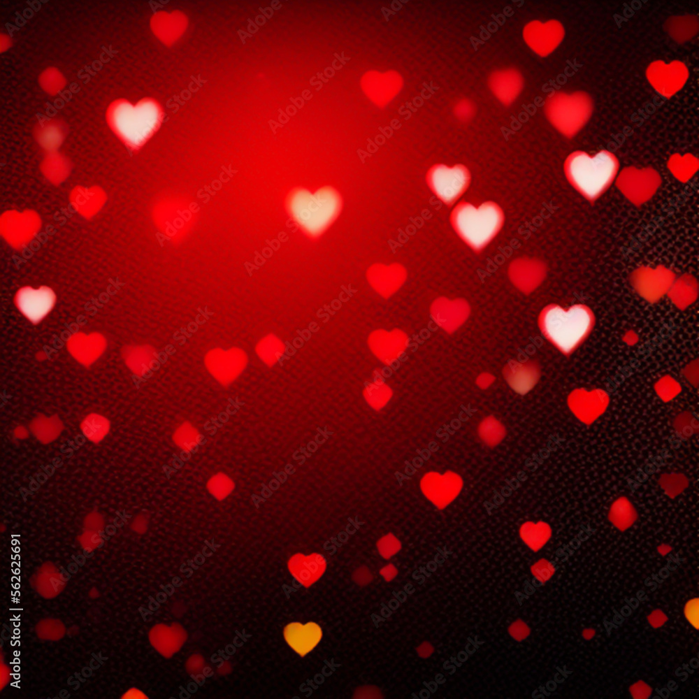 background with hearts bokeh in red and black background with hearts bokeh in red and black