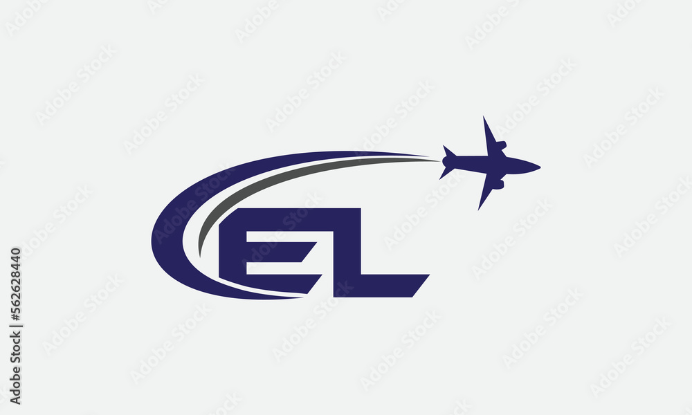 Tour and travel logo design, Airline agency symbol and aviation company monogram vector