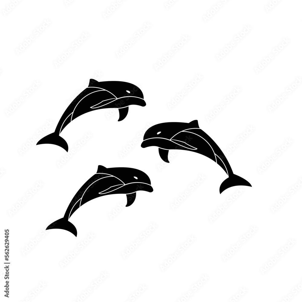 a simple and luxurious black and white logo in the form of a dolphin, suitable for use in all fields, especially those related to the animal world a simple and luxurious black and white logo in the form of a dolphin, suitable for use in all fields, especially those related to the animal world