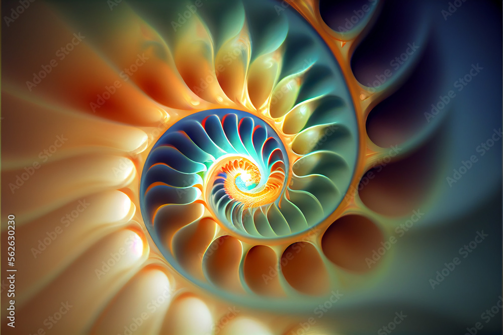 Fibonacci spiral background. generative ai Fibonacci spiral background. generative ai