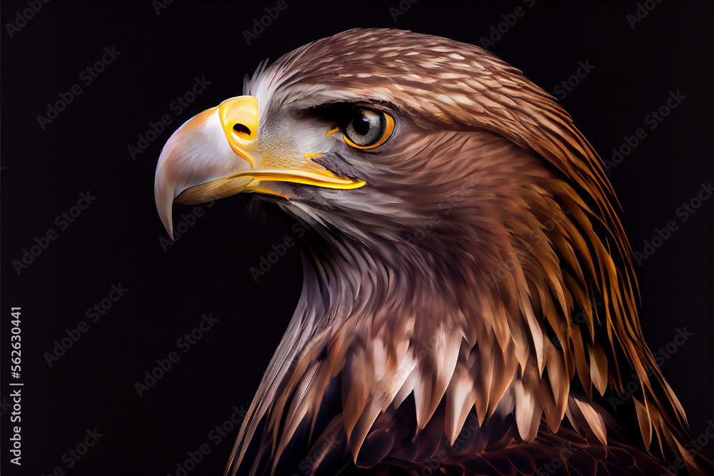 Fototapeta premium Portrait of a eagle. generative ai
