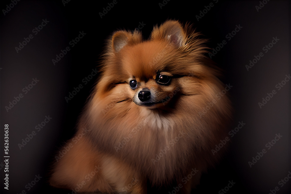 Portrait of a pomeranian dog. generative ai Portrait of a pomeranian dog. generative ai