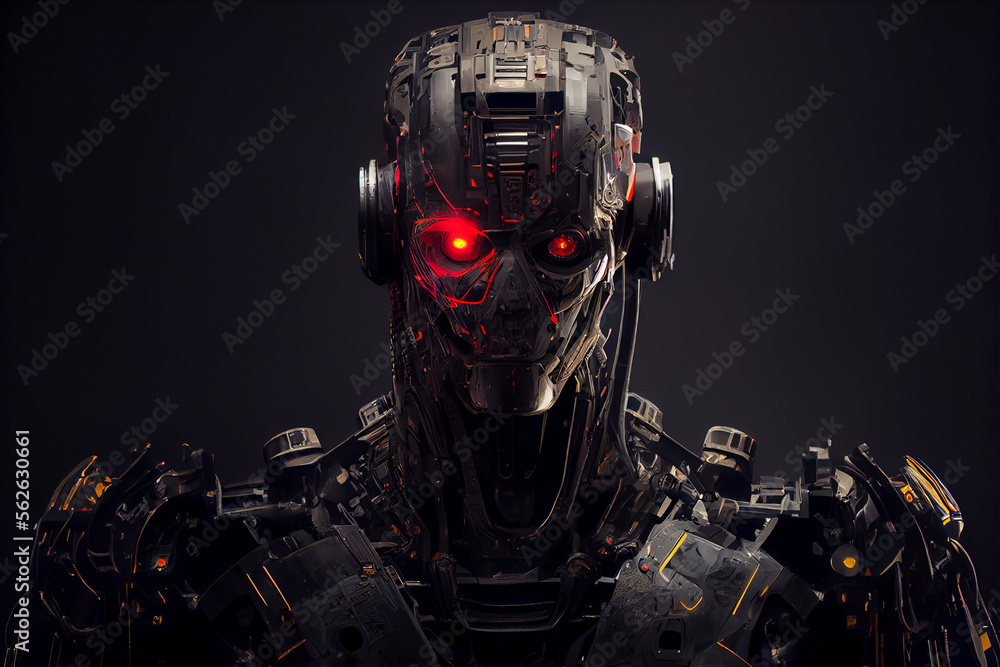 Fototapeta premium Portrait of a robot. generative ai