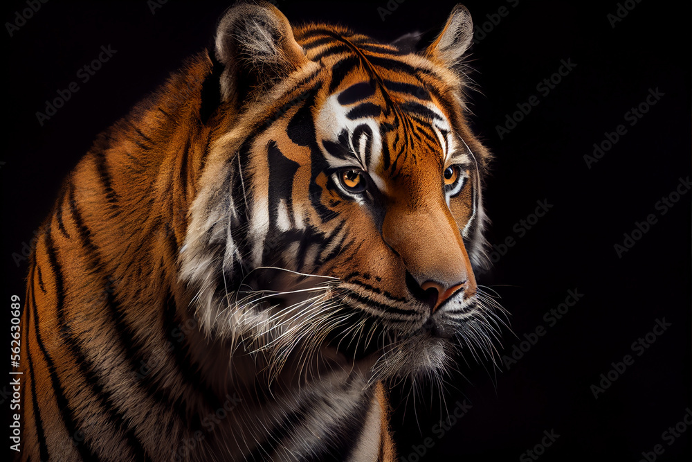 Portrait of a Tiger. generative ai Portrait of a Tiger. generative ai