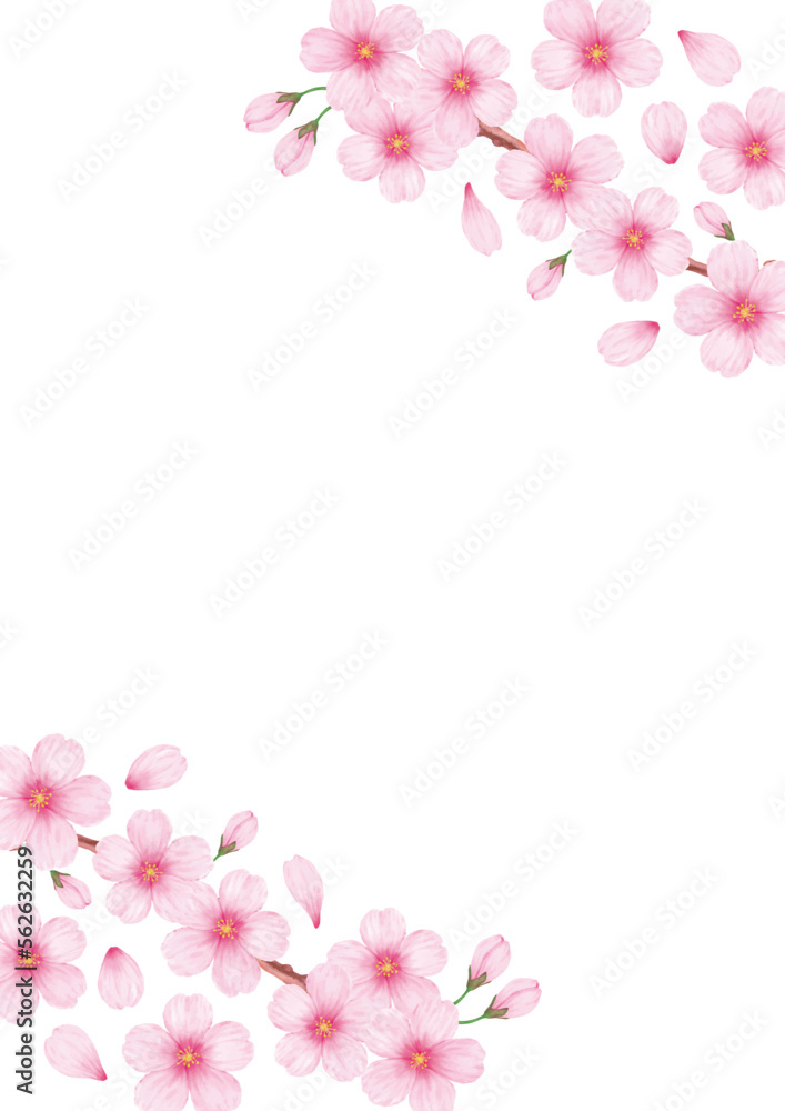 春の美しい桜のフレーム背景素材 春の美しい桜のフレーム背景素材