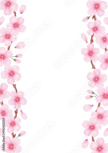 春の美しい桜のフレーム背景素材