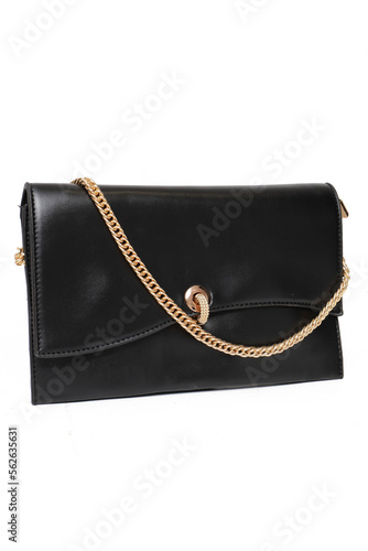 Black Ladies Clutch Wallet Purse with Chain Strap
