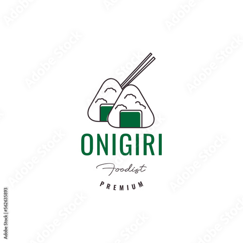 japanese food onigiri delicious recipe rice nori logo design vector icon illustration template