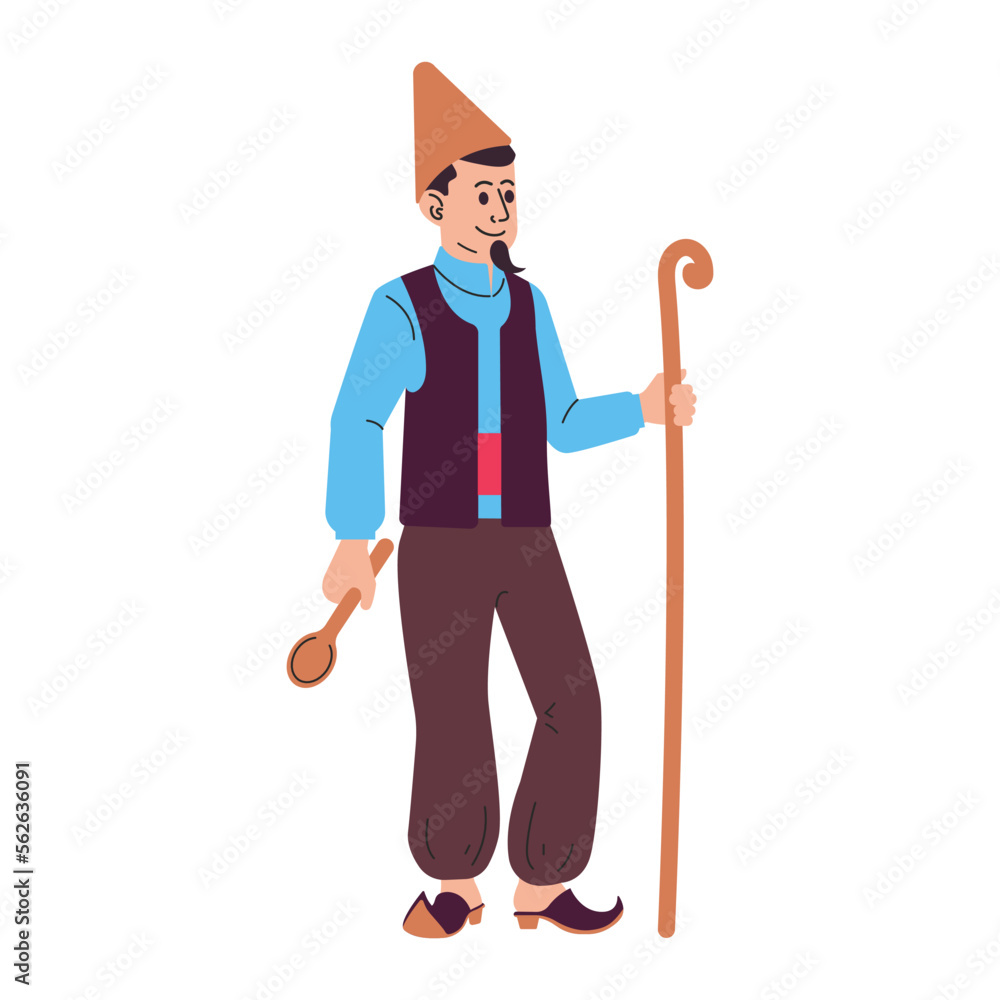 Novruz holiday character Kosa vector illustration Novruz holiday character Kosa vector illustration