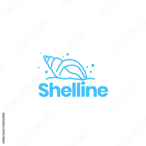 tulip shell creature marine biota corals minimal lines art modern logo design vector icon illustration template photo