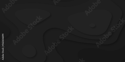 Abstract black Papercut banner concept. Paper carve black background for card poster brochure flyer design in lines black colors. Vector illustration. Cover layout template. Material design concept.