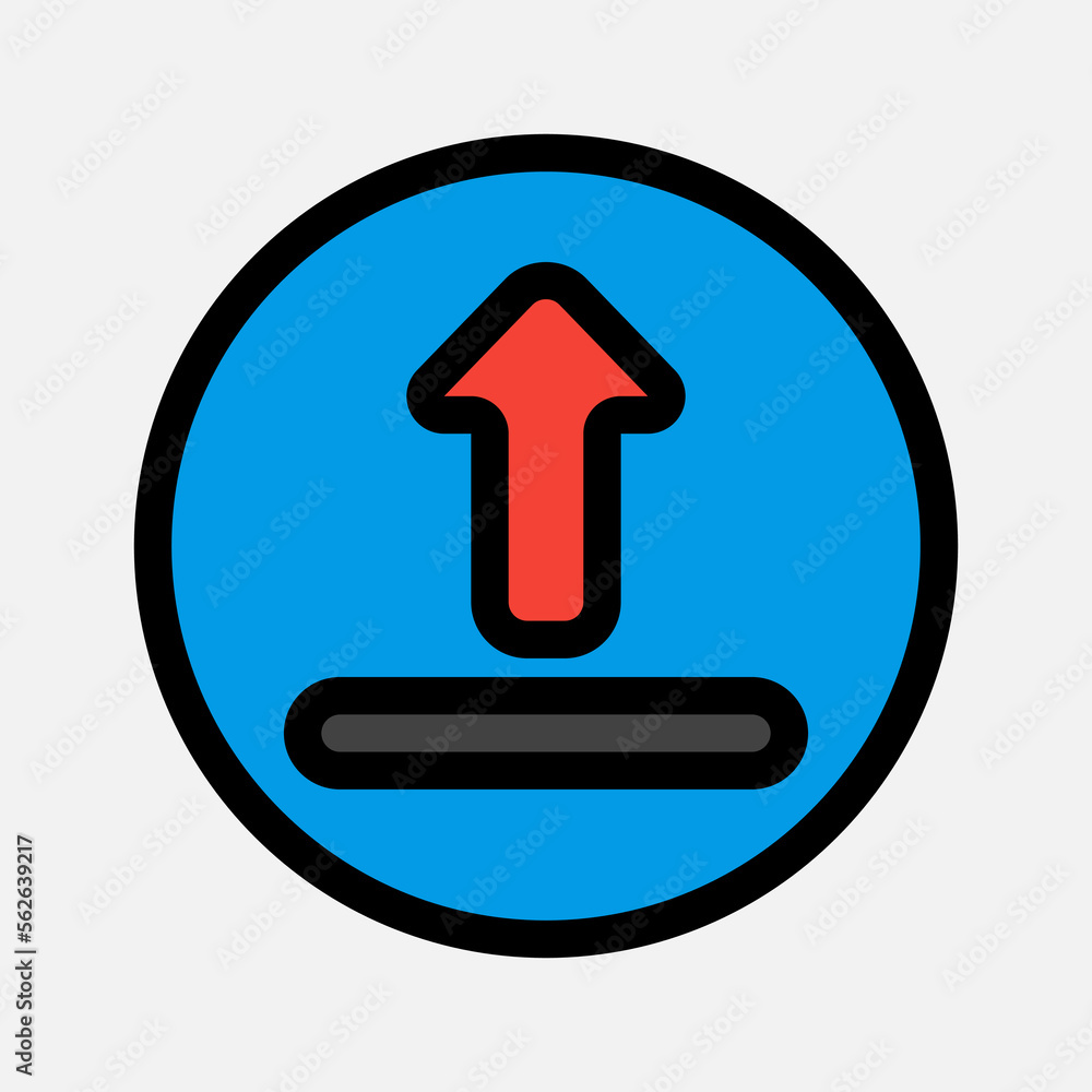 Upload icon in filled line style about essentials, use for website mobile app presentation Upload icon in filled line style about essentials, use for website mobile app presentation