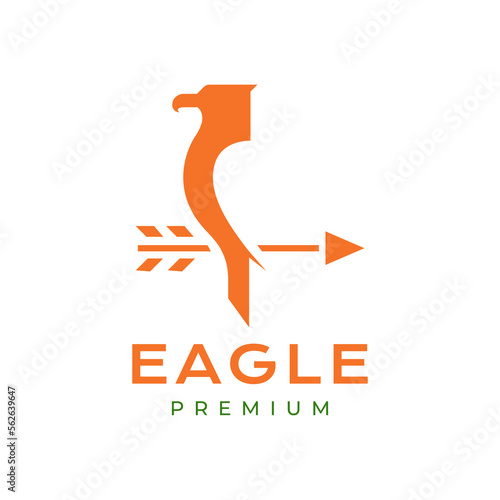 eagle perched arrows focus hunting logo design vector icon illustration template