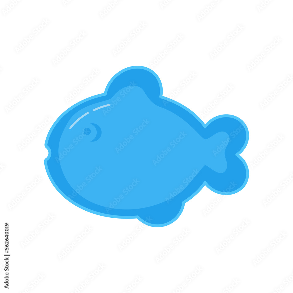Plastic sand mold in shape of fish vector illustration. Cartoon drawing of sand toy for children games in sandbox or on beach isolated on white background. Childhood, entertainment, summer concept Plastic sand mold in shape of fish vector illustration. Cartoon drawing of sand toy for children games in sandbox or on beach isolated on white background. Childhood, entertainment, summer concept