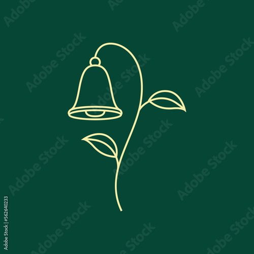 plant flowers bell lines logo design vector icon illustration template
