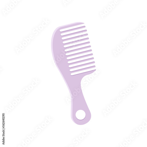 Purple comb for little children vector illustration. Cartoon drawing of newborn baby accessory isolated on white background. Childhood, maternity, birthday concept