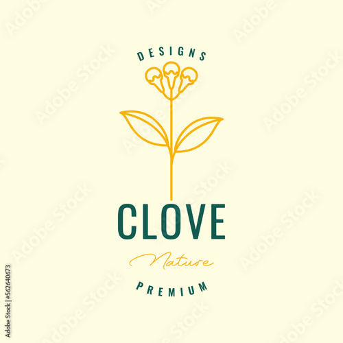 clove and leaves spice and cigar hipster logo design vector icon illustration template