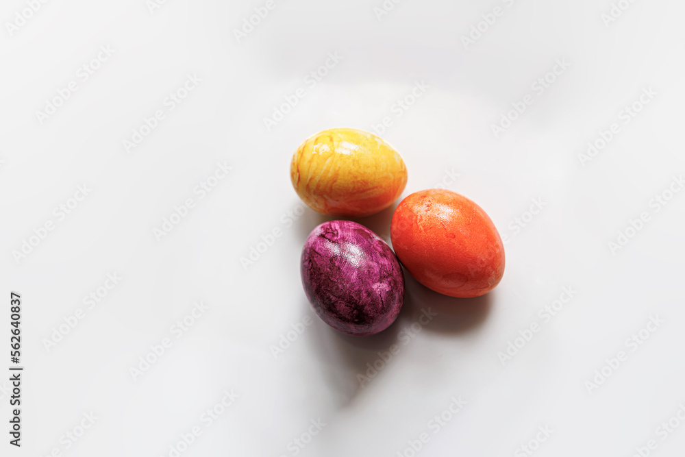 colorful easter eggs on a bright isolated background colorful easter eggs on a bright isolated background