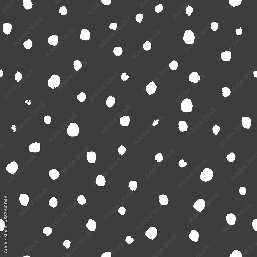 Abstract vector seamless pattern. Black dots texture background.