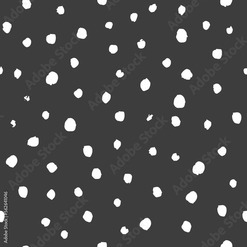 Abstract vector seamless pattern. Black dots texture background.