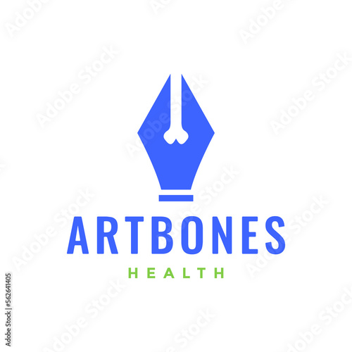 pen pencil art write bones joint modern logo design vector icon illustration template