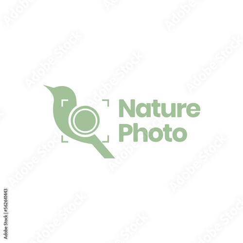 photographer wild nature bird shutter camera photo modern logo design vector icon illustration template