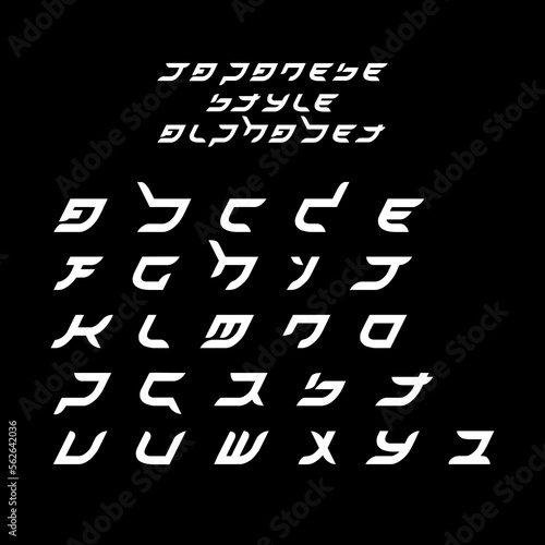 black and white japanese style alphabet