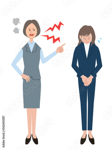 部下の女性を怒鳴りつける上司