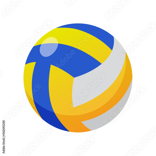 Volleyball ball on white background. Sport ball on white background cartoon illustration. Sports game, equipment, hobby concept