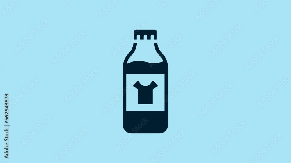 Blue Plastic bottle for laundry detergent, bleach, dishwashing liquid or another cleaning agent icon isolated on blue background. 4K Video motion graphic animation Blue Plastic bottle for laundry detergent, bleach, dishwashing liquid or another cleaning agent icon isolated on blue background. 4K Video motion graphic animation