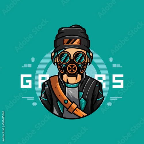 gamer mascot logo design. premium template logo photo