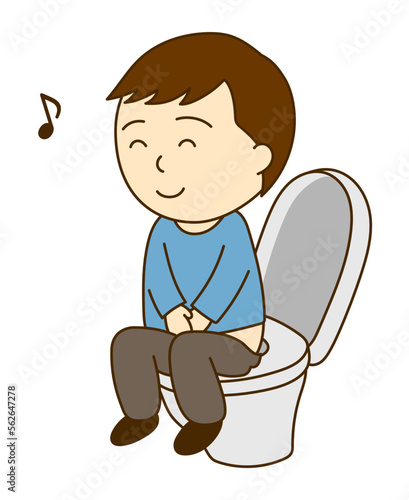 トイレで調子がいい健康的な男性