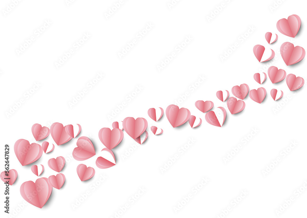 pink hearts on white png file isloate background