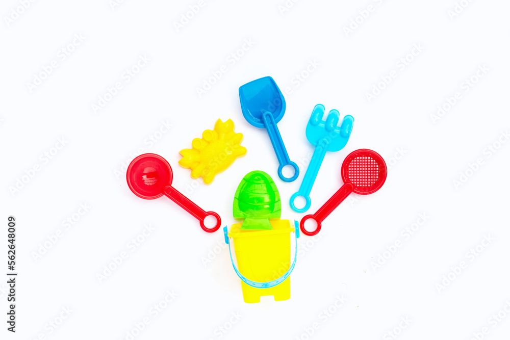 Plastic toys, shovels with bucket Plastic toys, shovels with bucket