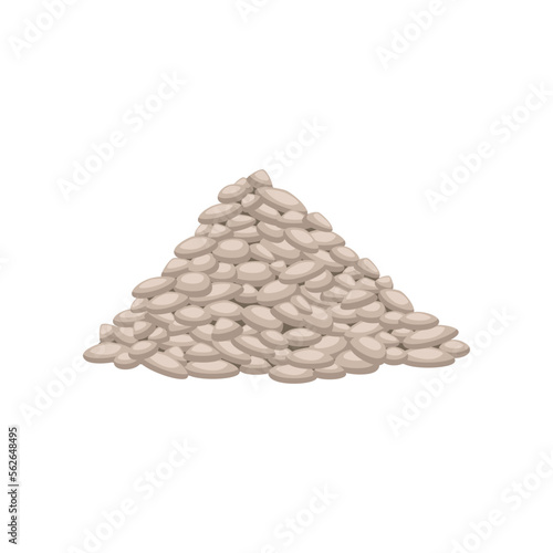 Heap of masonry isolated on white background. Building material pile cartoon illustration. Construction material concept