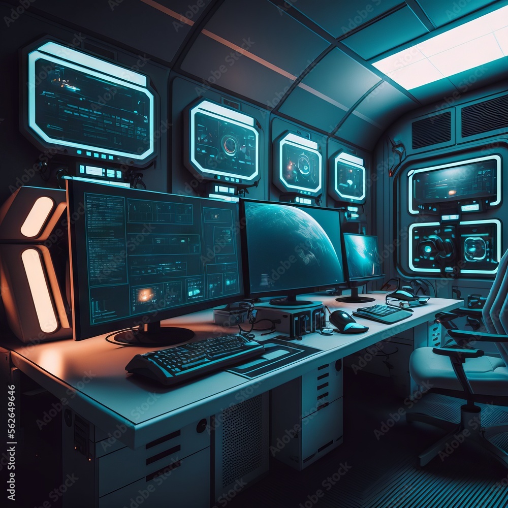 interior of a work room Generative AI