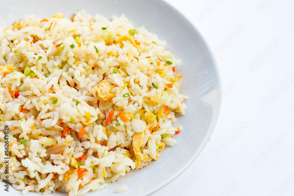 Crab fried rice on plate