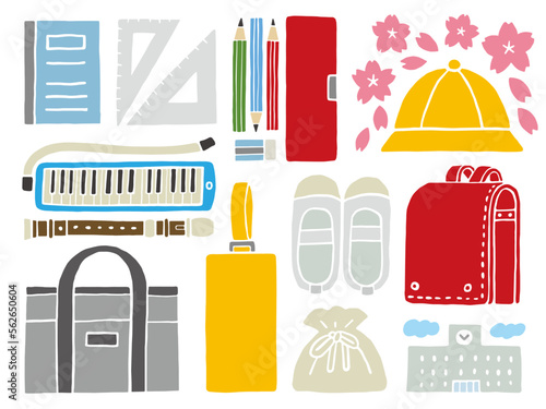 入学イメージのイラストセット