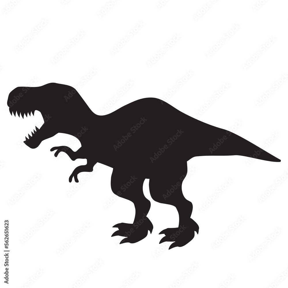 Tyrannosaurus Black Silhouette Vector Cartoon Illustration Stock 벡터 | Adobe  Stock